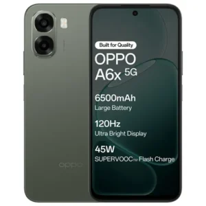 OPPO A6x 5G (4GB RAM, 128GB Storage) | MediaTek Dimensity 6300 | 6500mAh Battery | 120 Hz Ultra Bright Display | Olive Green